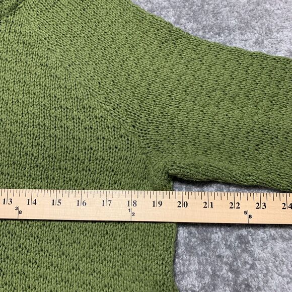 J.Jill PureJill Knit Sweater Women Size L Green Long‎ Length Raglan Long Sleeves - Picture 12 of 13